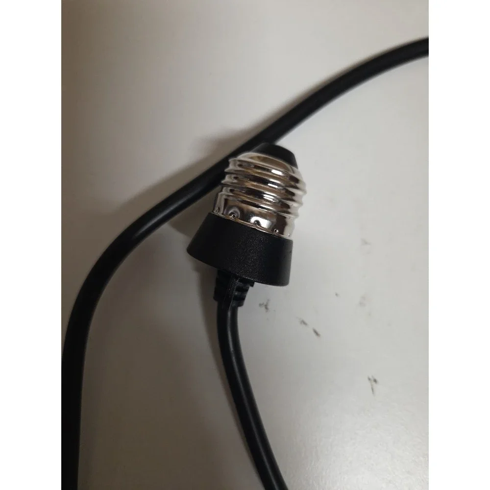 Light Bulb Socket To 3 Prong Plug Power Adapter‎ Male 3 Feet